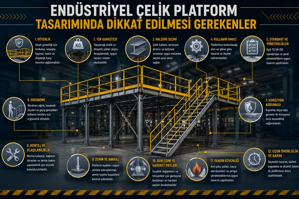 Endüstriyel Çelik Platform Tasarımında Dikkat Edilmesi Gerekenler