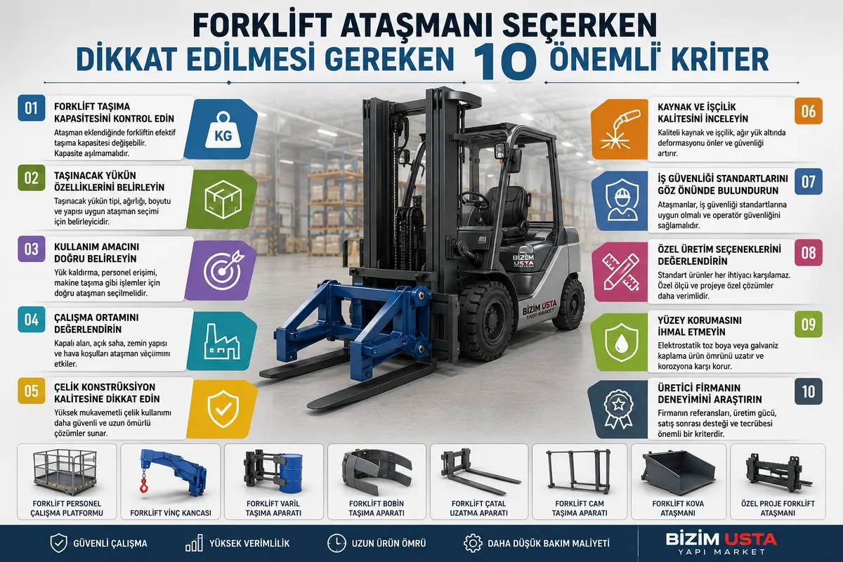 Forklift Ataşmanı Seçerken Dikkat Edilmesi Gereken 10 Önemli Kriter
