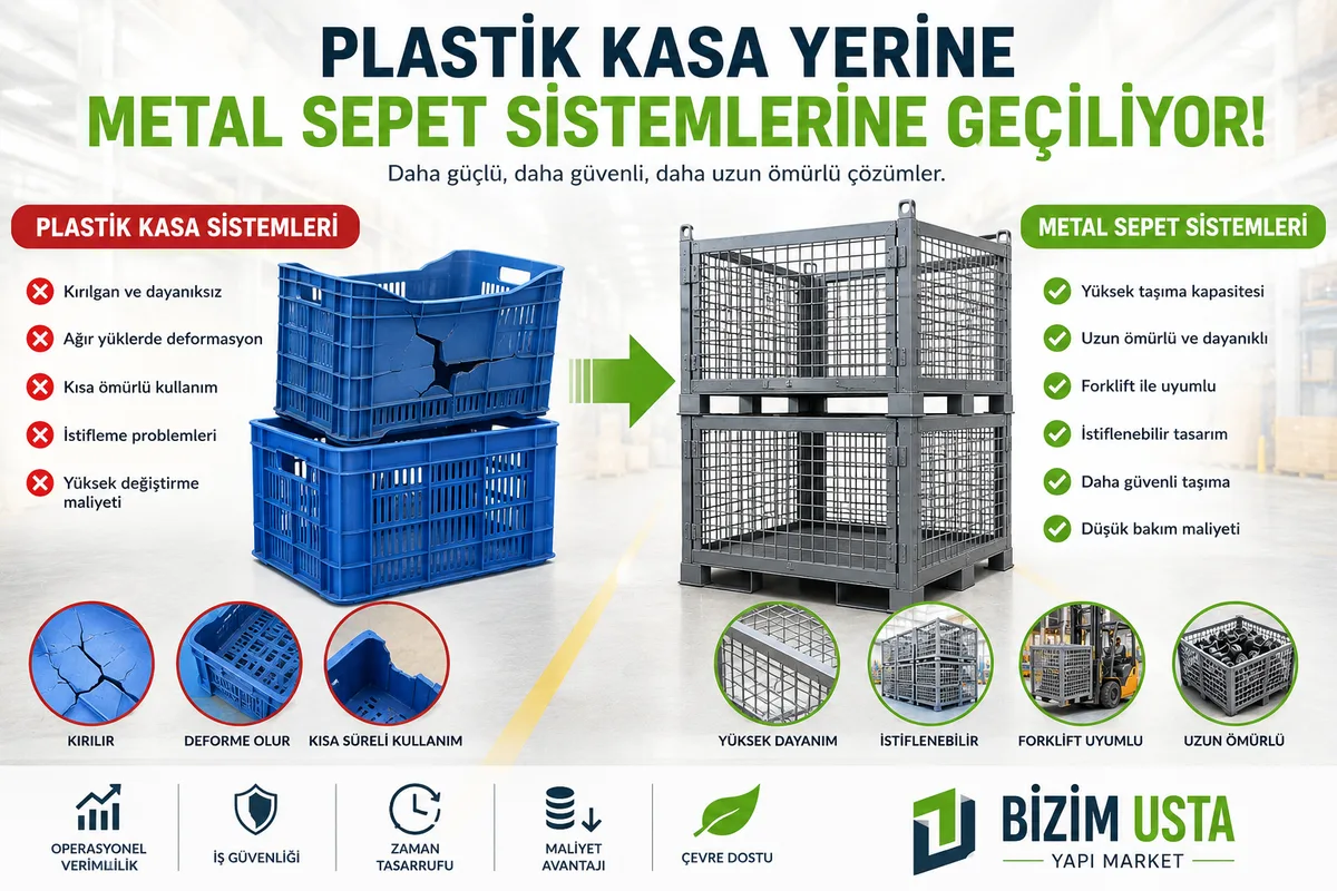 Plastik Kasa Yerine Metal Sepet Sistemlerine Geçiliyor