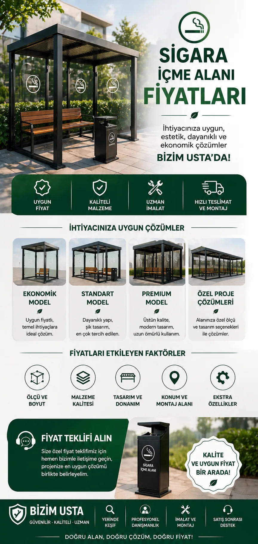 SİGARA İÇME ALANI FİYATLARI