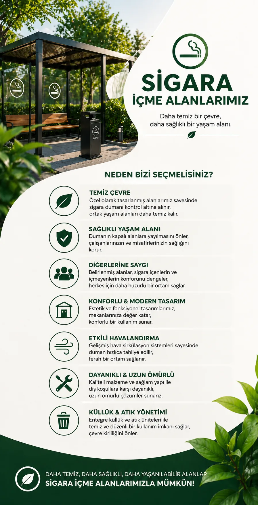 SİGARA İÇME ALANI SİSTEMLERİ