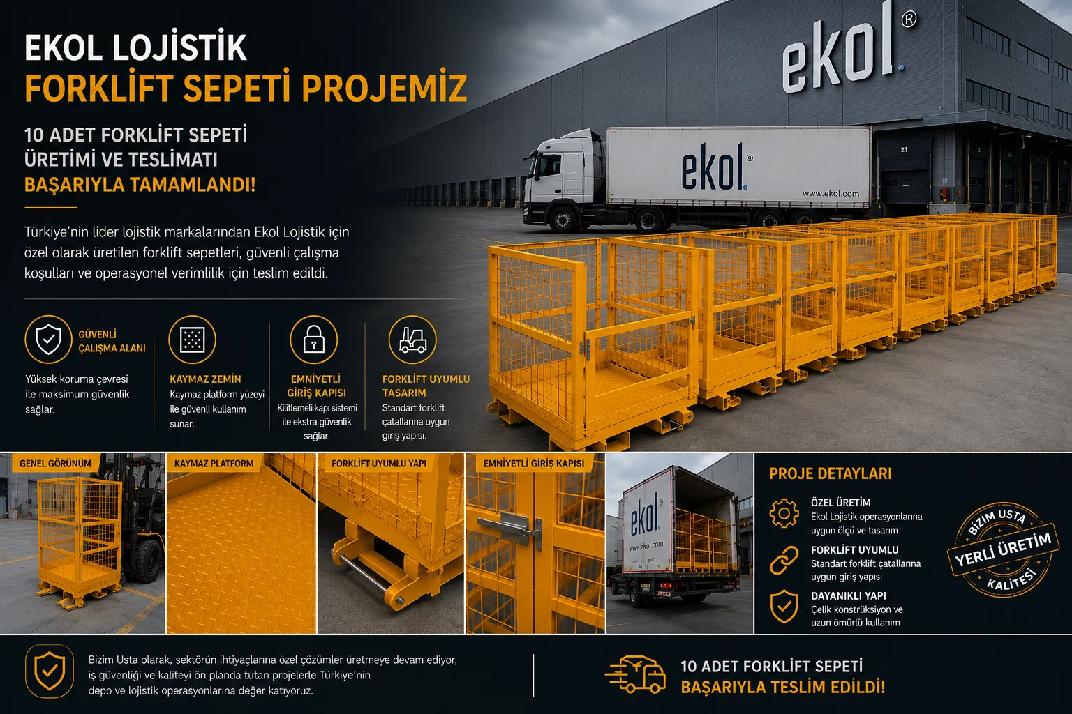 EKOL LOJİSTİK FORKLİFT SEPETİ PROJESİ