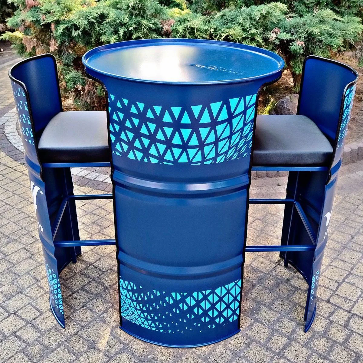 USTA BARREL PRO Modern Varil Bar Masası & Tabure Seti (3’lü)