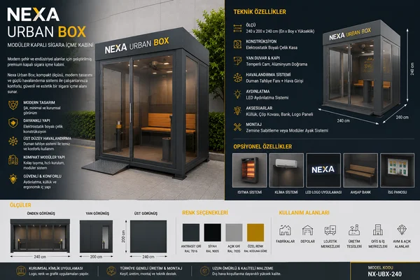 NEXA Urban Box Premium Modüler Kapalı Sigara İçme Kabini
