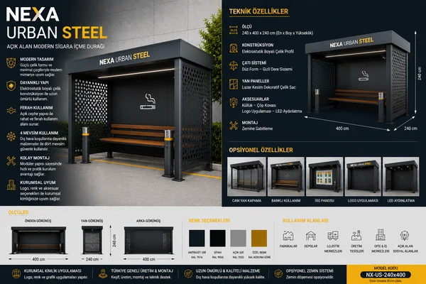 NEXA Urban Steel Premium Açık Alan Çelik Sosyal Alan Sistemi