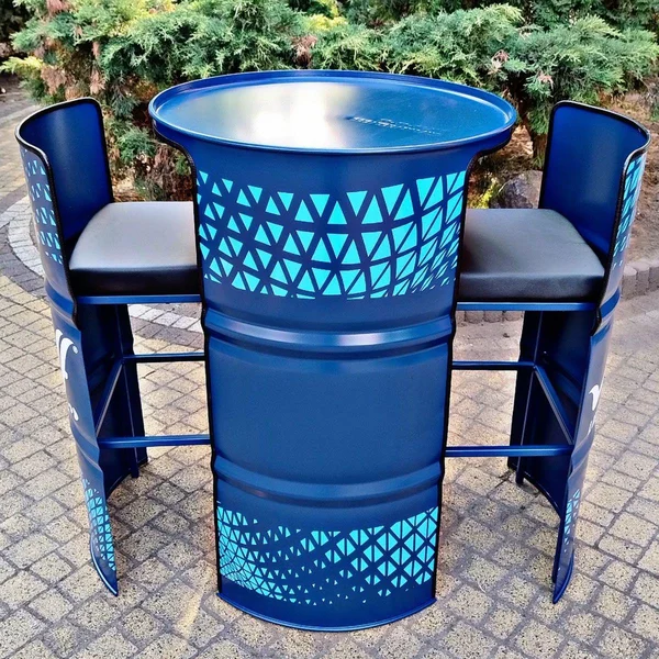 USTA BARREL PRO Modern Varil Bar Masası & Tabure Seti (3’lü)